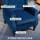 Topano Blue Retro Wingback Accent Armchair With Diamond Button Tufted Upholstery 1