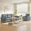 Pamazi Grey Faux Leather 2 Seater Sofa 8
