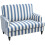Yosefi Blue And White Velvet Cuddle Accent Sofa Stripe Design 2