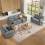 Pamazi Grey Faux Leather 2 Seater Sofa 9