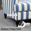 Yosefi Blue And White Velvet Cuddle Accent Sofa Stripe Design 4