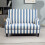 Yosefi Blue And White Velvet Cuddle Accent Sofa Stripe Design 5