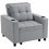 Soliri Light Grey Upholstered 3 In One Convertible Single Sofa Bed Tufted Cushion 2
