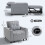 Soliri Light Grey Upholstered 3 In One Convertible Single Sofa Bed Tufted Cushion 4