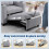 Soliri Light Grey Upholstered 3 In One Convertible Single Sofa Bed Tufted Cushion 5