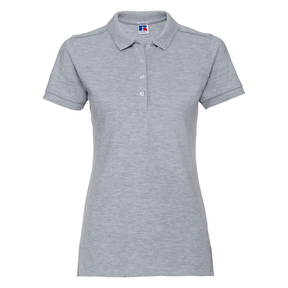 Russell (M, Light Oxford) Womens/Ladies Pique Stretch Polo Shirt