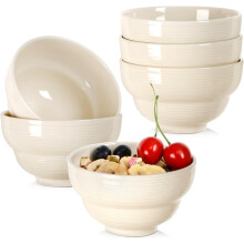 Breakfast Bowls Set of 6 Porcelain Elegant White 250 ml — porcelain bowls, bowl set 6 pieces, sauce bowls