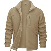 Chaqueta de forro polar para hombre deportiva abrochada ligera cálida cómoda color beige XXL — ropa montaña hombre