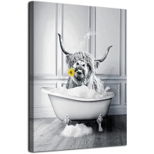 Bathroom Wall Art Poster Funny Animals in the Toilet 60x90 cm — animal painting bathroom, funny poster, wall art 60x90