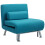 Rekele Linen Dark Blue Single Sleeper Chair 2