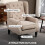 Nobael Beige Retro Wingback Accent Chair With Diamond Button Tufted Upholstery 4