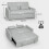 Fapa Light Grey Fabric Upholstered 3 Way Convertible 2 Seater Sofa Bed 3