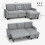 Fima Light Grey Fabric Upholstered 3 Seater Sofa Bed With Storage 3