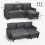 Lulo Dark Grey Fabric Upholstered 3 Seater Sofa Bed With Storage 3