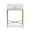 Ravenna White Gloss and Gold Bedside Table with Drawer 2