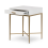Ravenna White Gloss and Gold Bedside Table with Drawer 4