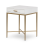 Ravenna White Gloss and Gold Bedside Table with Drawer 3