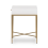 Ravenna White Gloss and Gold Bedside Table with Drawer 5
