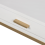 Ravenna White Gloss and Gold Bedside Table with Drawer 7