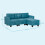 Torono Light Blue Upholstered Modular L Shaped Sofa With Built In Storage 3
