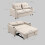 Kari Fabric Beige 2 Seater Pull Out Sofa Bed 3