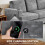 Sefa Grey 3 Seater Sofa With Integrated USB Ports And Cup Holders 3