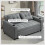 Rireel Diha Dark Grey Upholstered 2 Seater Pull Out Sofa Bed 7