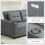 Rireel Diha Dark Grey Upholstered 2 Seater Pull Out Sofa Bed 8