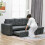 Moso Dark Grey Fabric 3 Seater Pull Out Sofa Bed With Hidden Storage 7