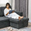 Moso Dark Grey Fabric 3 Seater Pull Out Sofa Bed With Hidden Storage 8