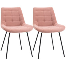 Set mit 2 Retro-Esszimmerstühlen aus Samt, Akzentstühle, Rosa