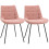Set mit 2 Retro-Esszimmerstühlen aus Samt, Akzentstühle, Rosa 1
