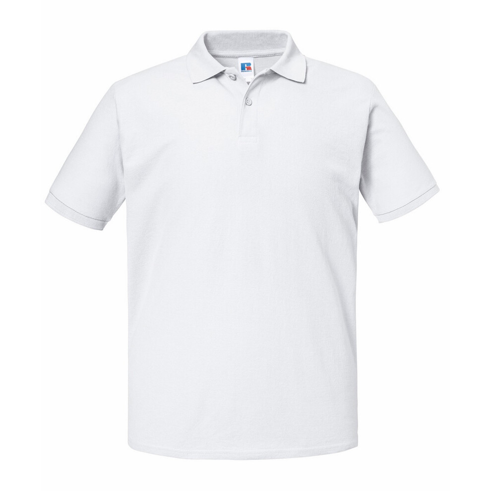 Russell (3Xl, White) Mens Authentic Eco Piqué Polo Shirt