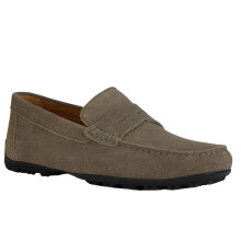 (10.5 UK, Taupe) Geox Mens Kosmopolis + Grip Suede Moccasins
