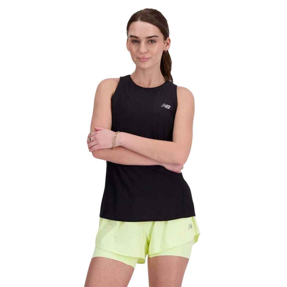 New Balance (12 Uk - 14 Uk, Black) Womens/Ladies Slim Sleeveless Tank Top