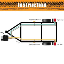 5pcs 22FT 4 Pin 5 Wire Trailer Wiring Harness,Trailer Light Kit 5 Wire 4 Pin Harness Trailer Connector Wire Plug