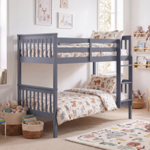 (Grey) Milan Bunk Bed High Sleeper Ladder Solid Wood Pine