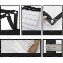 Waterproof tarpaulin for terraces, 200x200cm, Polyethylene/Aluminium, Transparent