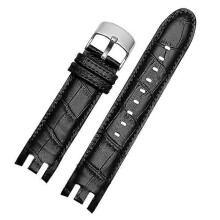 21 MM Soft Leather Watch Band Strap Vintage Alligator Grain for Swatch YRS403
