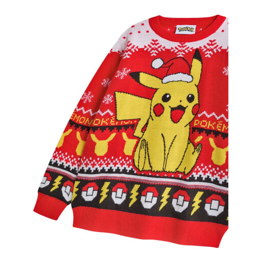 Pokémon (13-14 Years, Red Solid) Pokemon Boys Pikachu Christmas Jumper 2