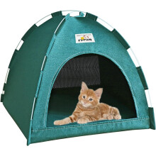 Foldable Pet Tent with Cooling Mat for Cats and Dogs, Breathable Outdoor Bed, All-Season Portable House Size is68*68*60