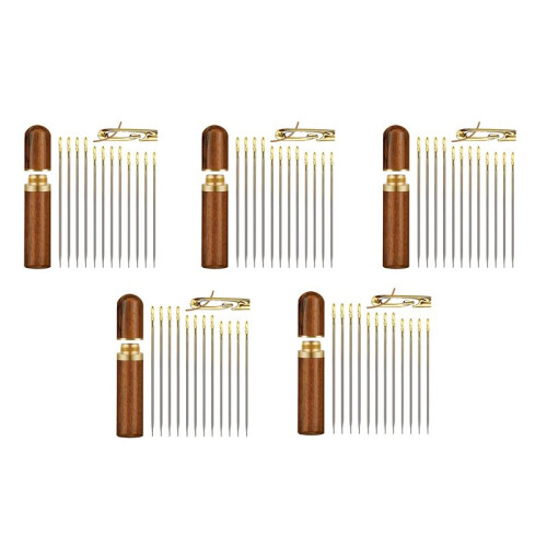 5 Set Self-Threading Needles,Sewing Needles for Hand Sewing,for the Elderly,Easy Side Threading Stitching Pins A 1