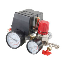 Compresseur D'Air Pressostat Pression W/Valve Control Regulators Gauge 90-120PSI 4 Port Safety Valve Air Compressor
