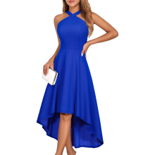 Robe midi élégante cocktail de soirée occasion spéciale bleu marine M — tenue mariage femme, robe chic invité