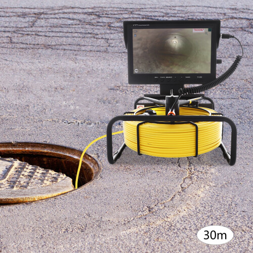 Sewer Pipe Inspection Camera with 9" LCD Monitor Pipeline Endoscope with DVR Function 1