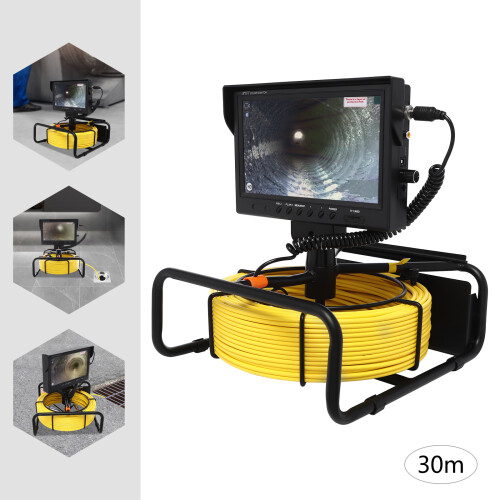 Sewer Pipe Inspection Camera with 9" LCD Monitor Pipeline Endoscope with DVR Function 2
