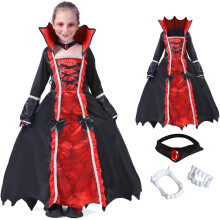 Kostüm der Vampirin Vampir-Outfit für Halloween Verkleidung für Mädchen 4-6 Jahre — vampir kostüm, kinderkostüm