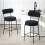 Set of 2 Upholstered Bar Stools with Footrest Black 3