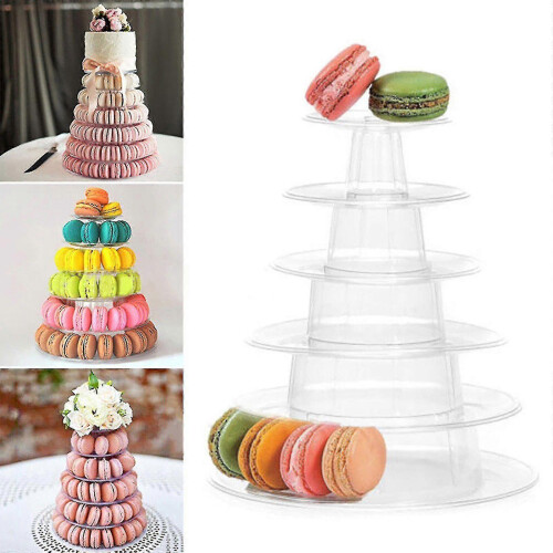 Macaron Cake Display Stand 6-layer Round Plastic Cake Tower Stand-