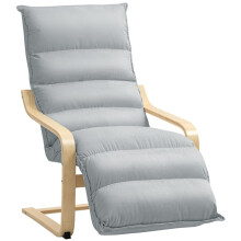 Moderner Lounge-Sessel mit verstellbarer Fußstütze, gepolstert, grau